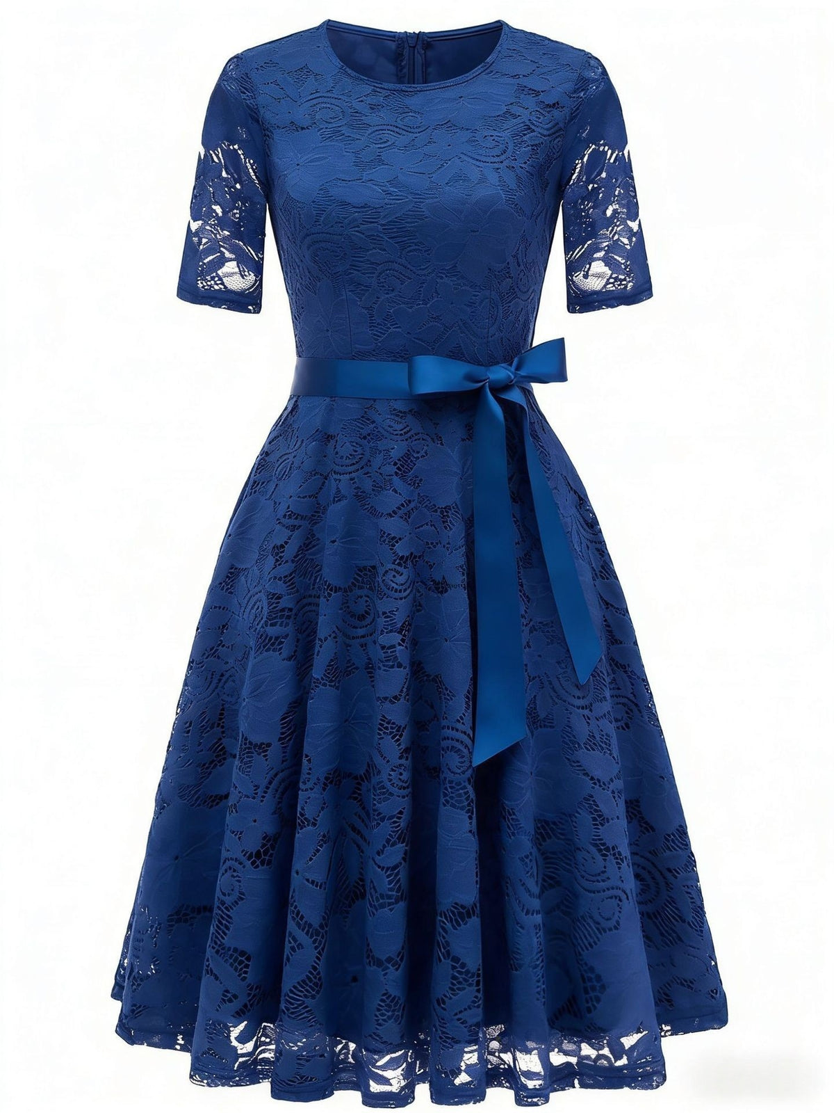 Elegantes Spitzenkleid mit Schleifendetail – Bild 3 | LuxeStyle