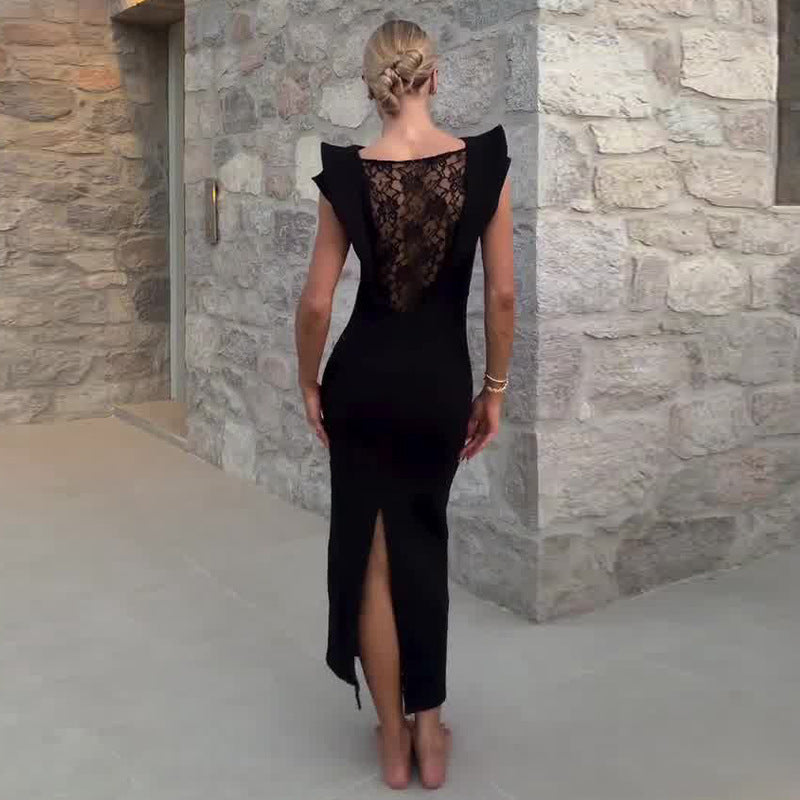 Ärmelloses langes Kleid mit Spitze – Bild 4 | LuxeStyle