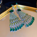 Chinesische Blumen-Ohrringe mit Strass & Perlen