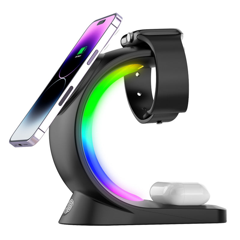 4-in-1 Magnethalter mit RGB-Licht für iPhone & AirPods