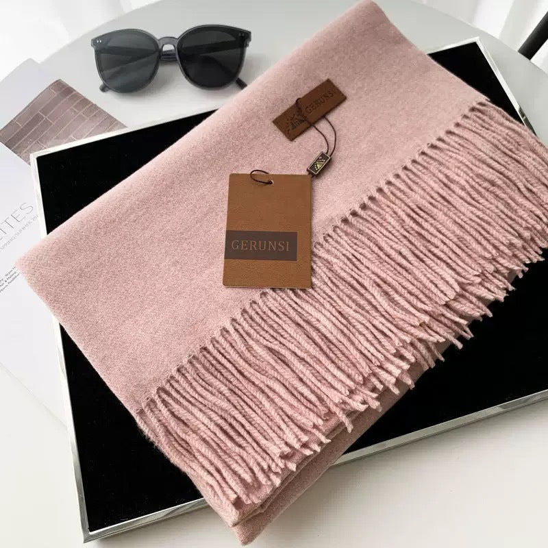 Tassel-Schal aus Kaschmir-Optik, rot