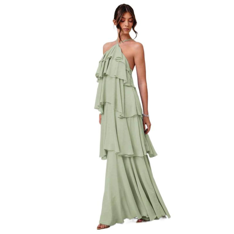 Damen Chiffon Neckholder-Kleid