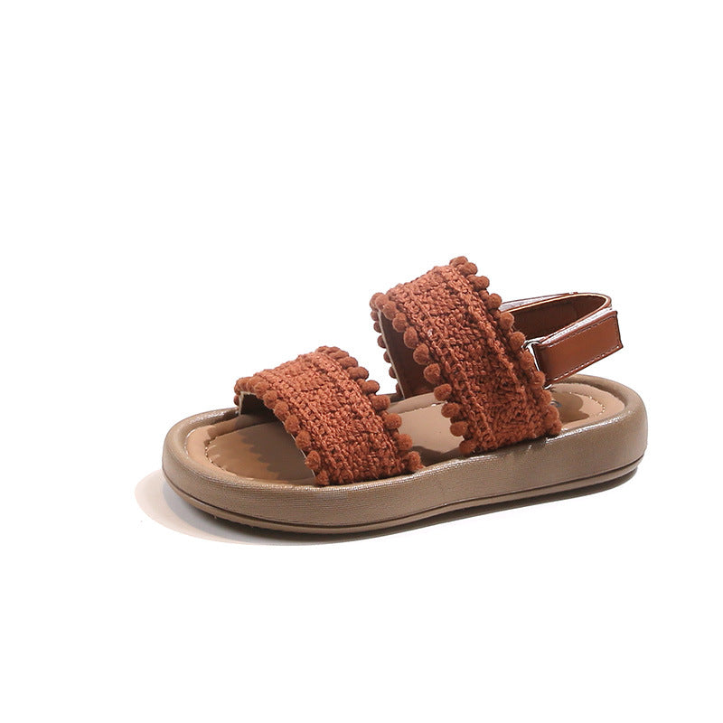 Ethno-Retro Sandalen für Mädchen mit weichen Sohlen