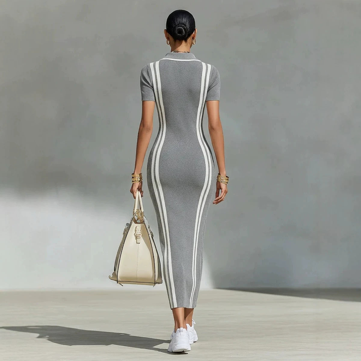 Damenkleid mit Streifenmuster | LuxeStyle