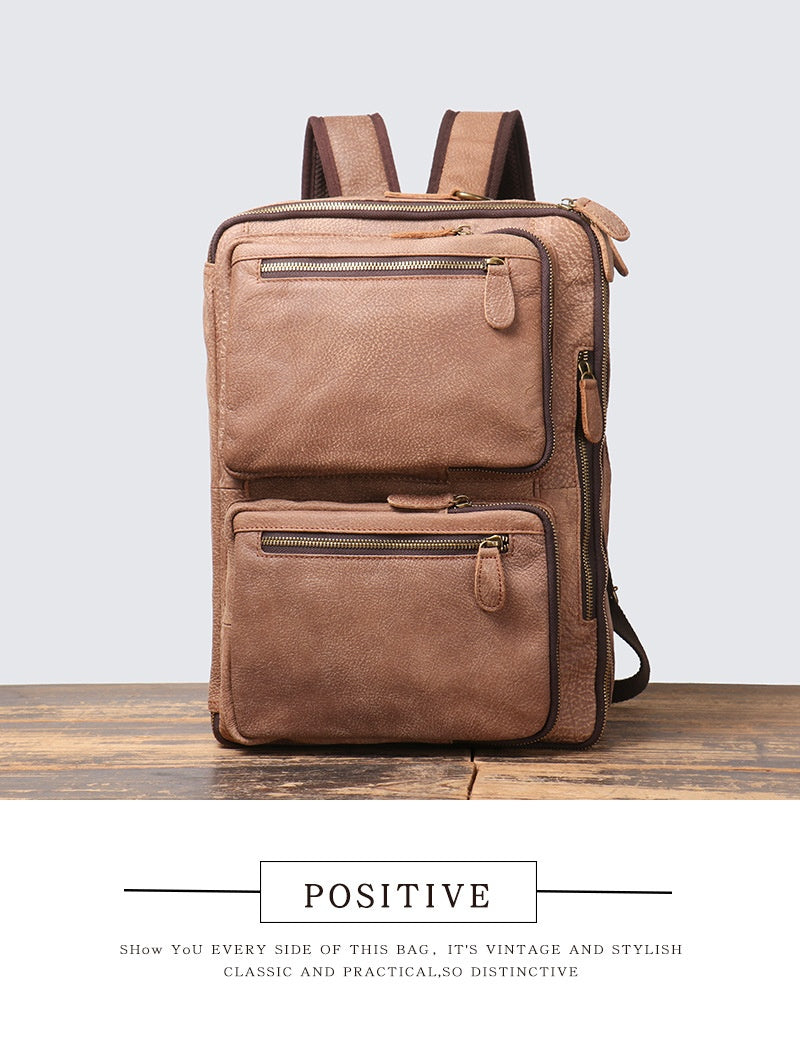 Lederrucksack gross – Vintage Braun