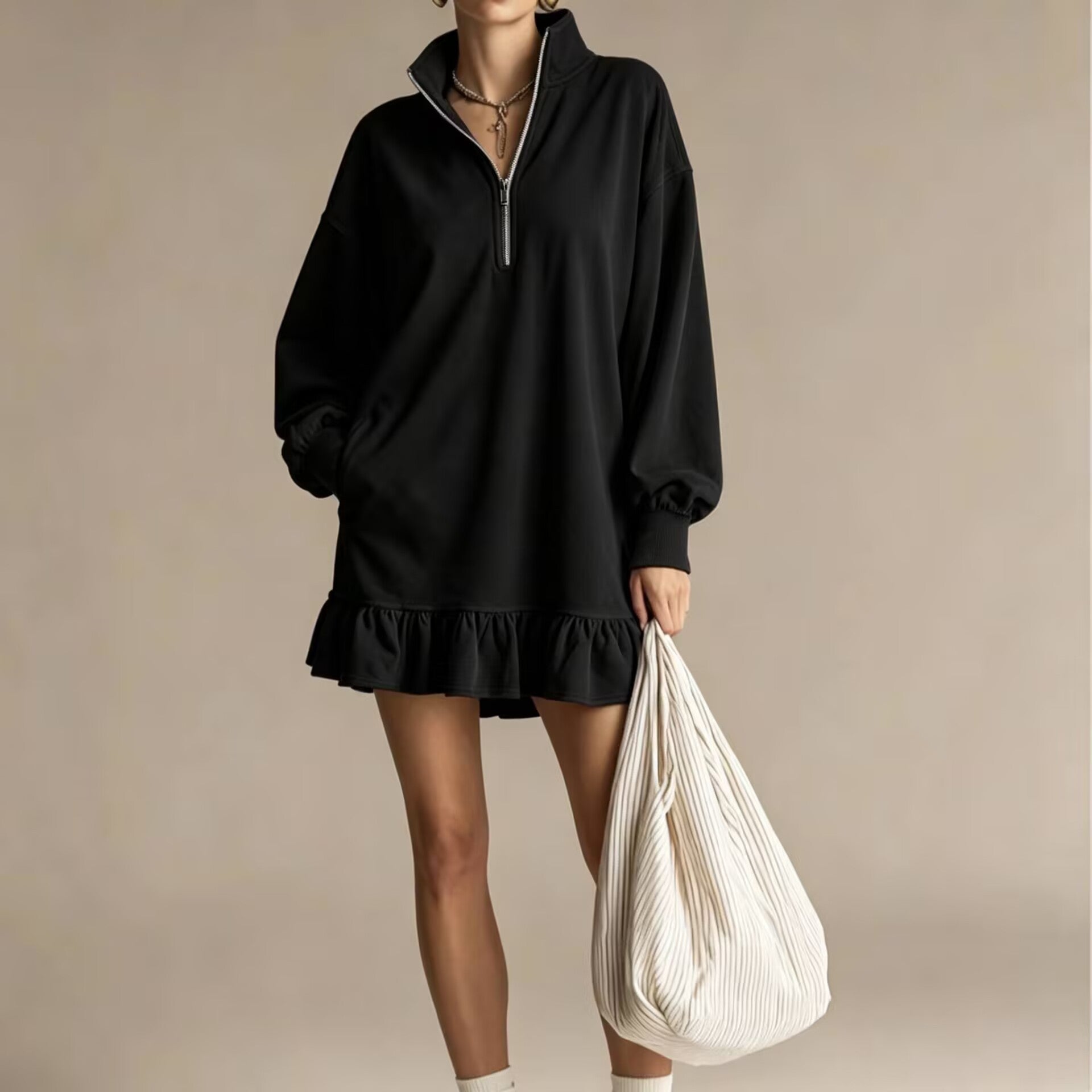 Lässige Damen-Midi-Kleid