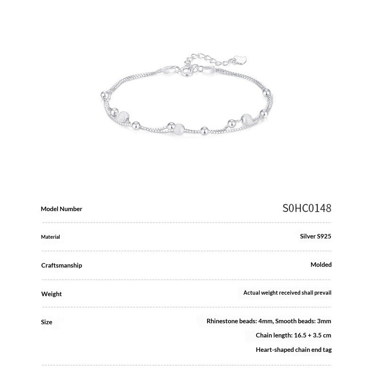 Doppelreihiges Armband mit Perlen – Bild 5 | LuxeStyle