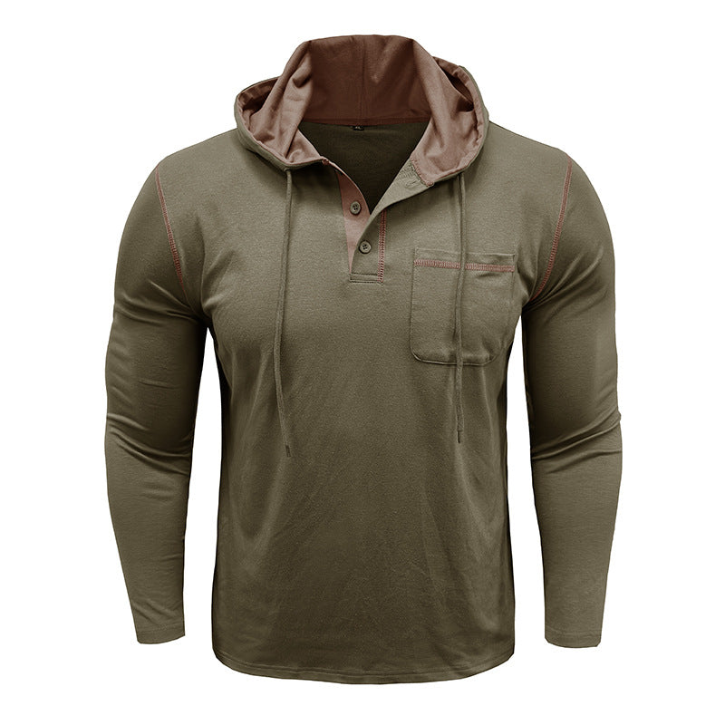 Herren Langarmshirt Henley mit Kapuze – Bild 10 | LuxeStyle