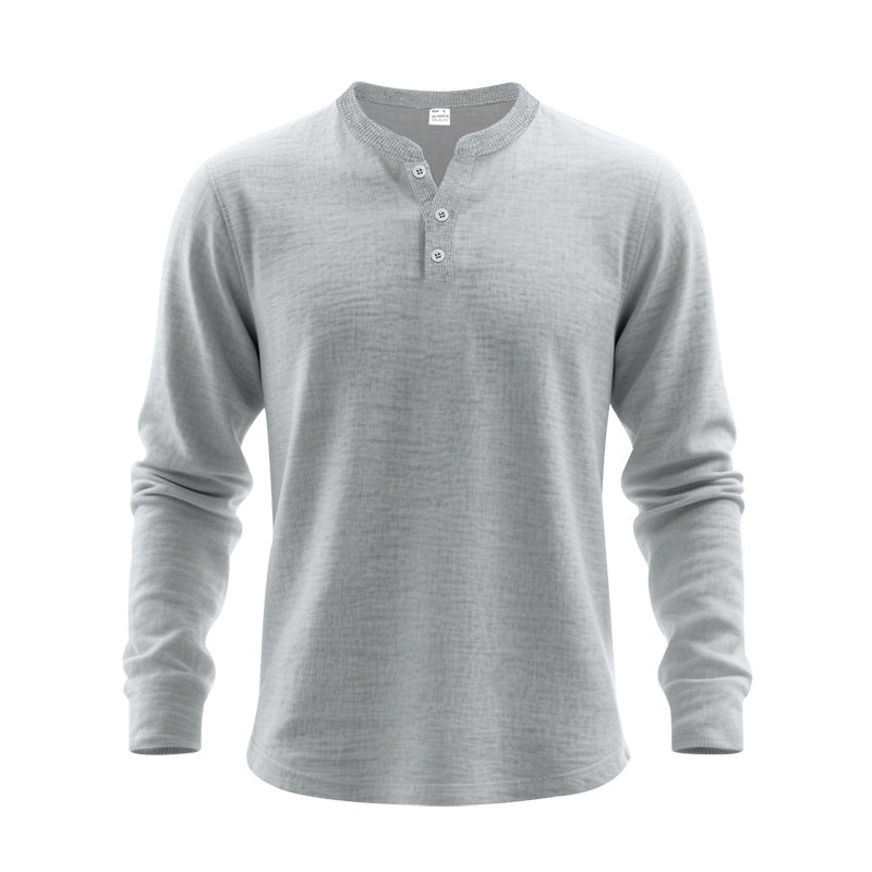 Herren Langarm Henley Shirt – Bild 3 | LuxeStyle