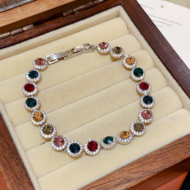 Ovales Zirkon-Armband im französischen Stil