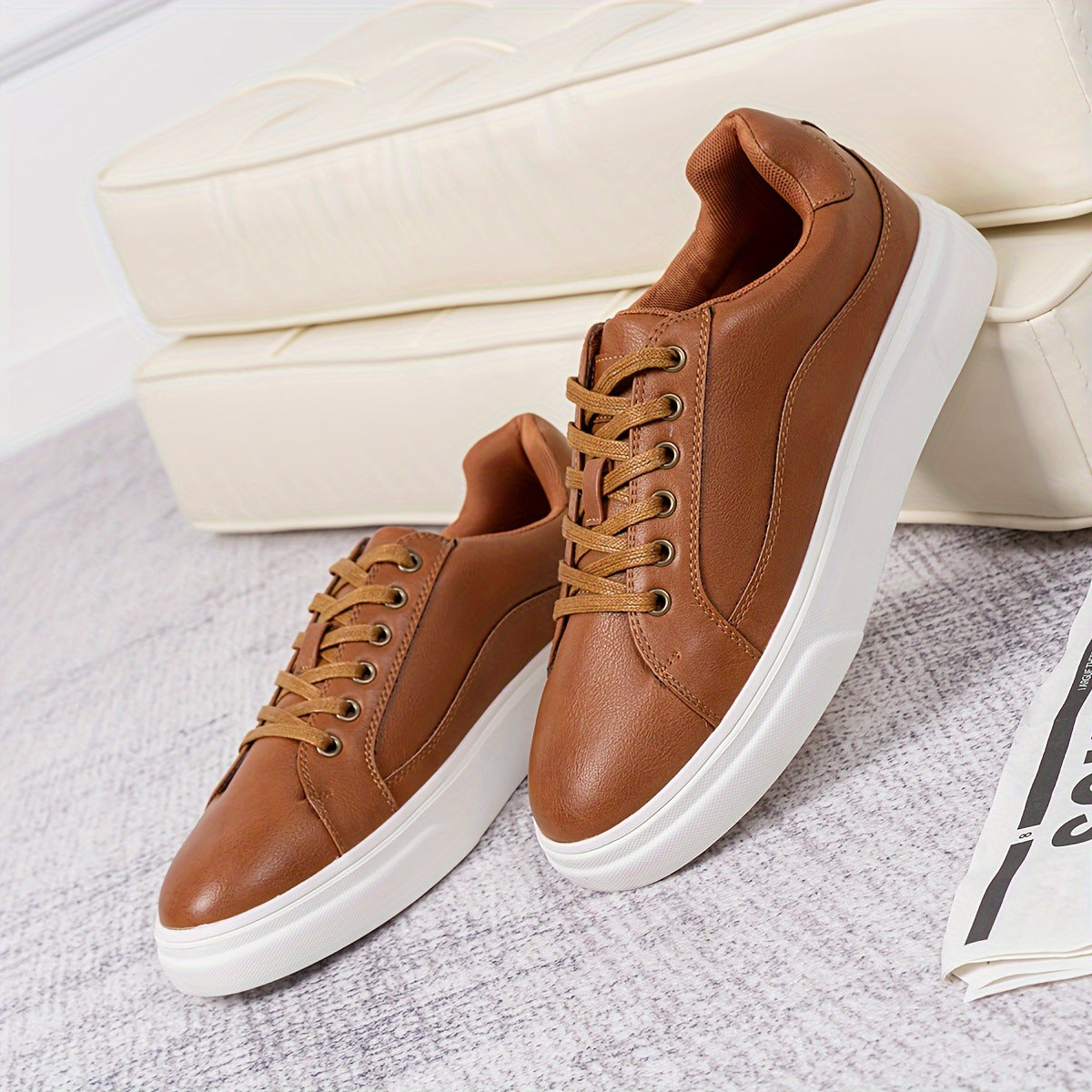 Leder-Sneaker mit Seitenreissverschluss