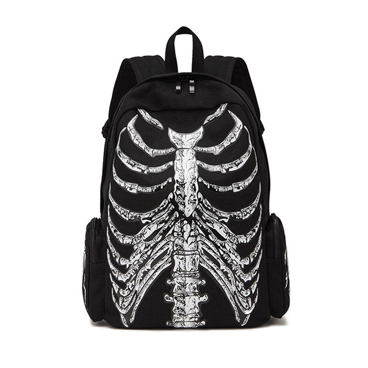 Canvas Rucksack mit Totenkopf-Print – Bild 3 | LuxeStyle