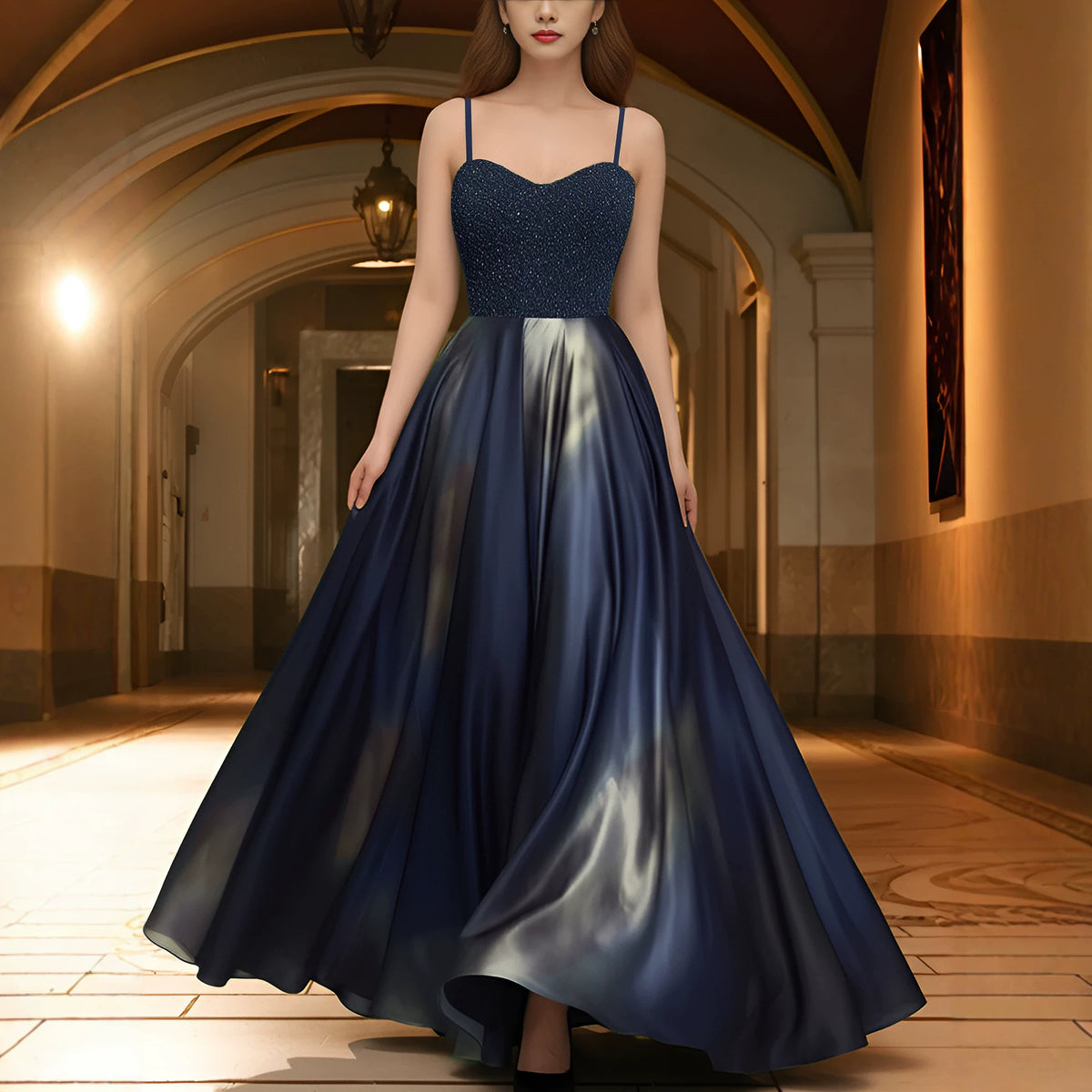 Elegantes Ombre Satin-Slip-Kleid – Bild 4 | LuxeStyle