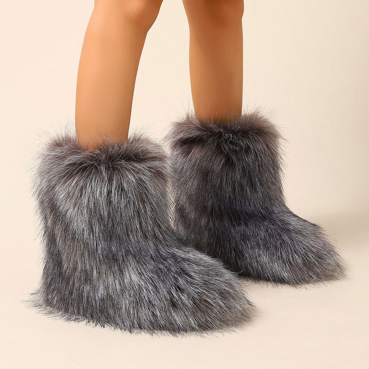Winter Mid-Calf Stiefel aus Faux Fell