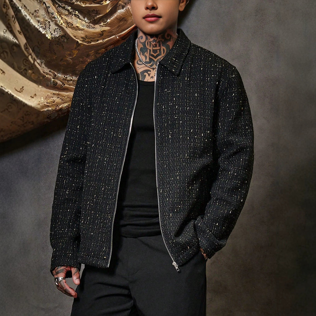 Herren Lapel-Reissverschluss Jacke