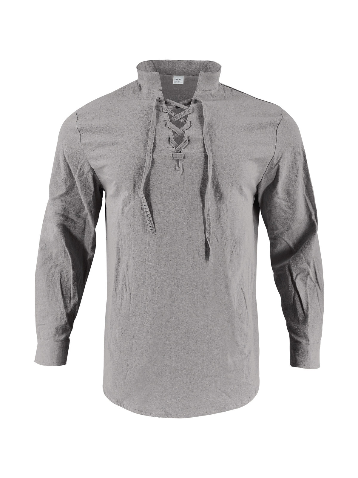 Langarm Leinenhemd mit offener Brust – Bild 11 | LuxeStyle