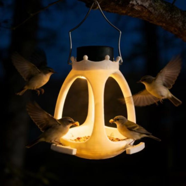 Solar-Vogelfutterhaus mit Kronen-Design