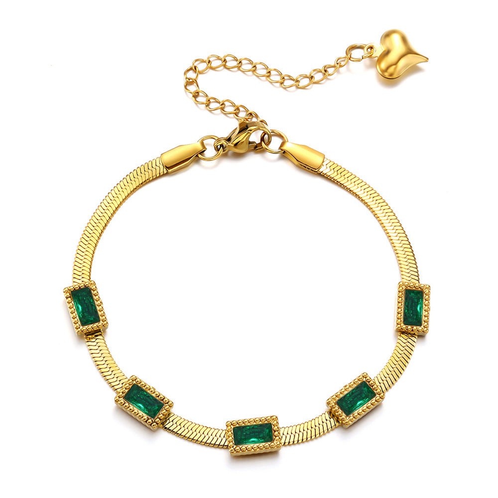 Zirkon-Kettenarmband aus Edelstahl – Bild 7 | LuxeStyle