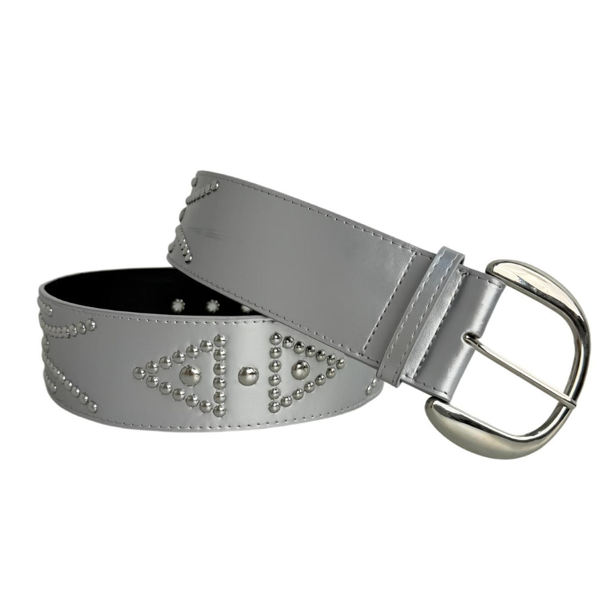 Weitband Gürtel mit silberner Zink-Globus – Bild 3 | LuxeStyle