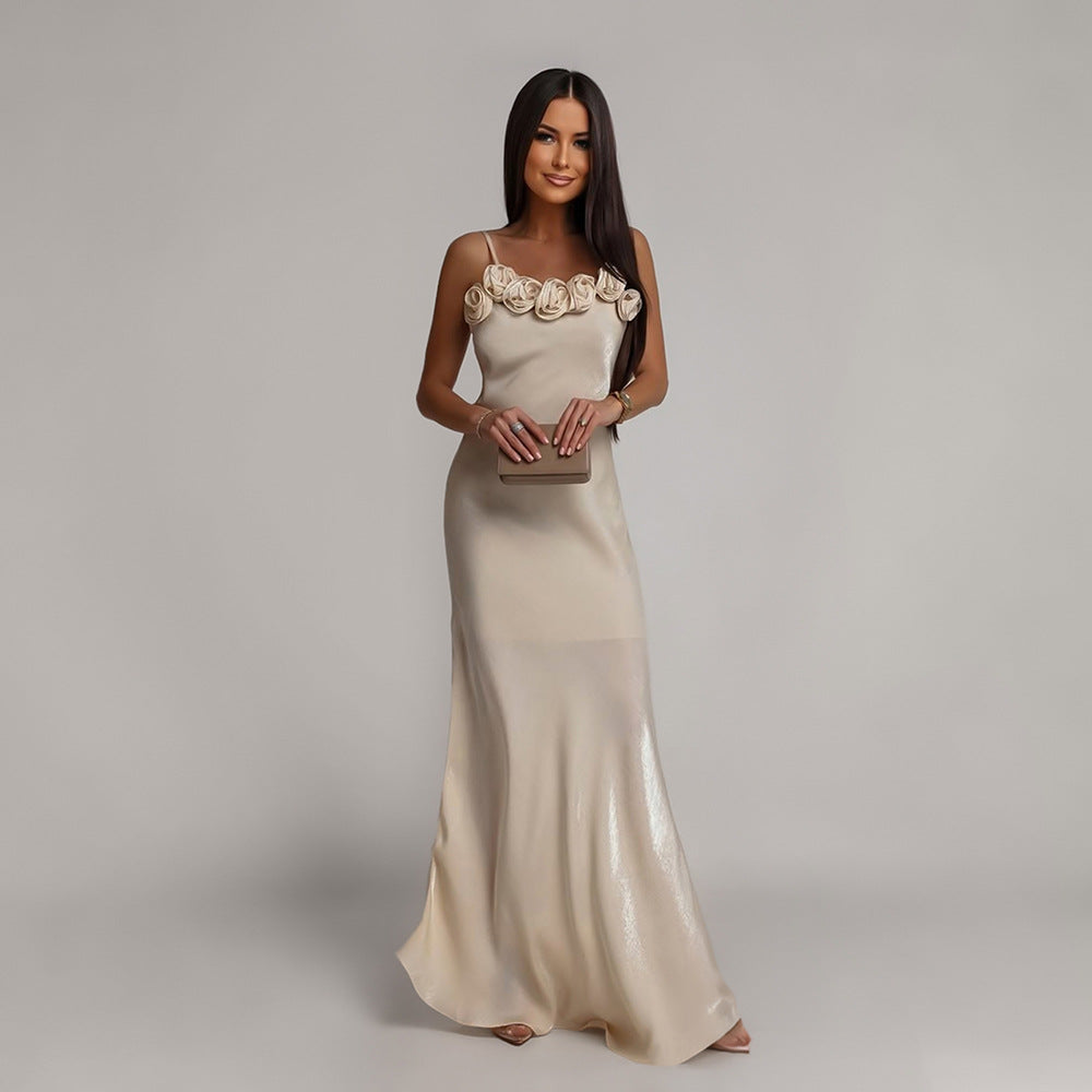 Rückenfreies A-Linien Blumenkleid