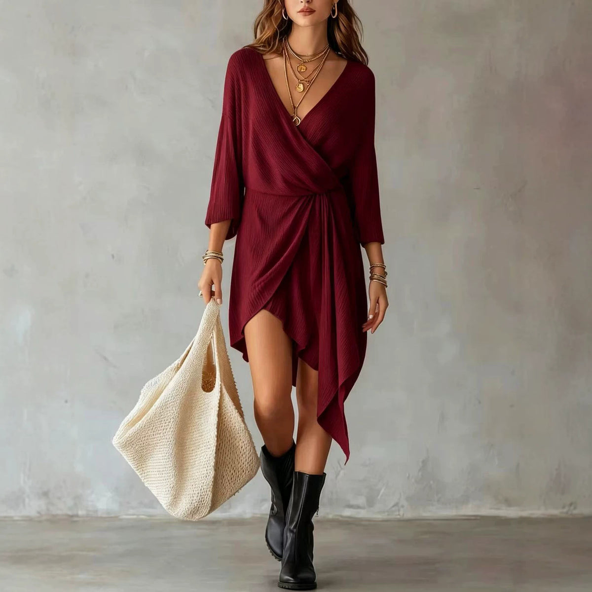 Asymmetrischer Midi-Strickrock – Bild 4 | LuxeStyle