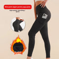 Elastische High-Waist-Leggings mit Reissverschluss-Tasche