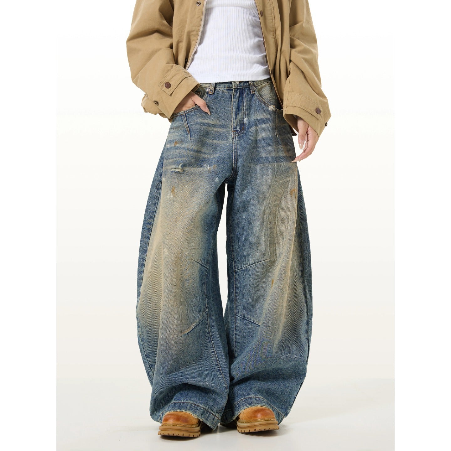 Retro Distressed Scythe Jeans für Herren
