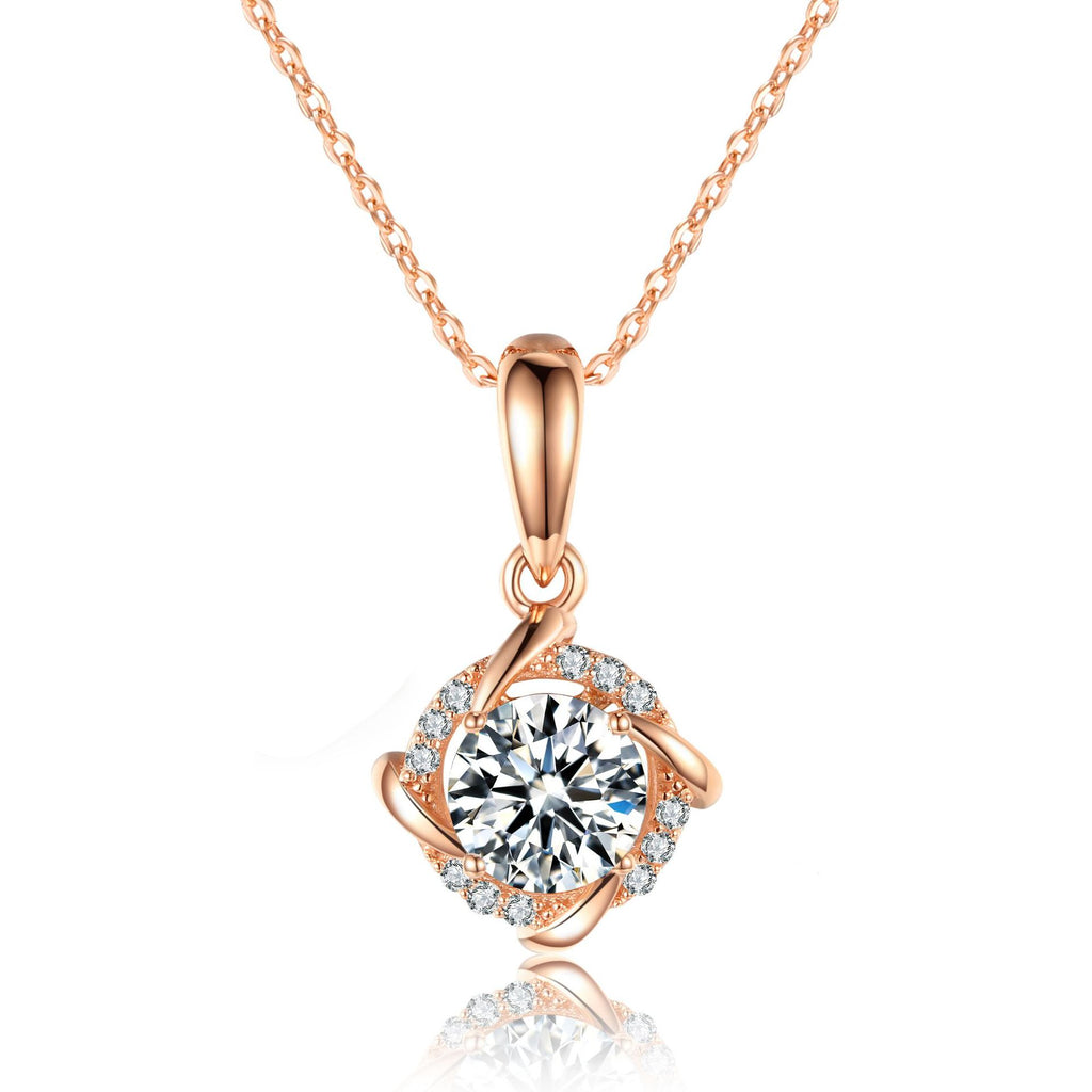 Moissanite Halskette mit Twist-Anhänger