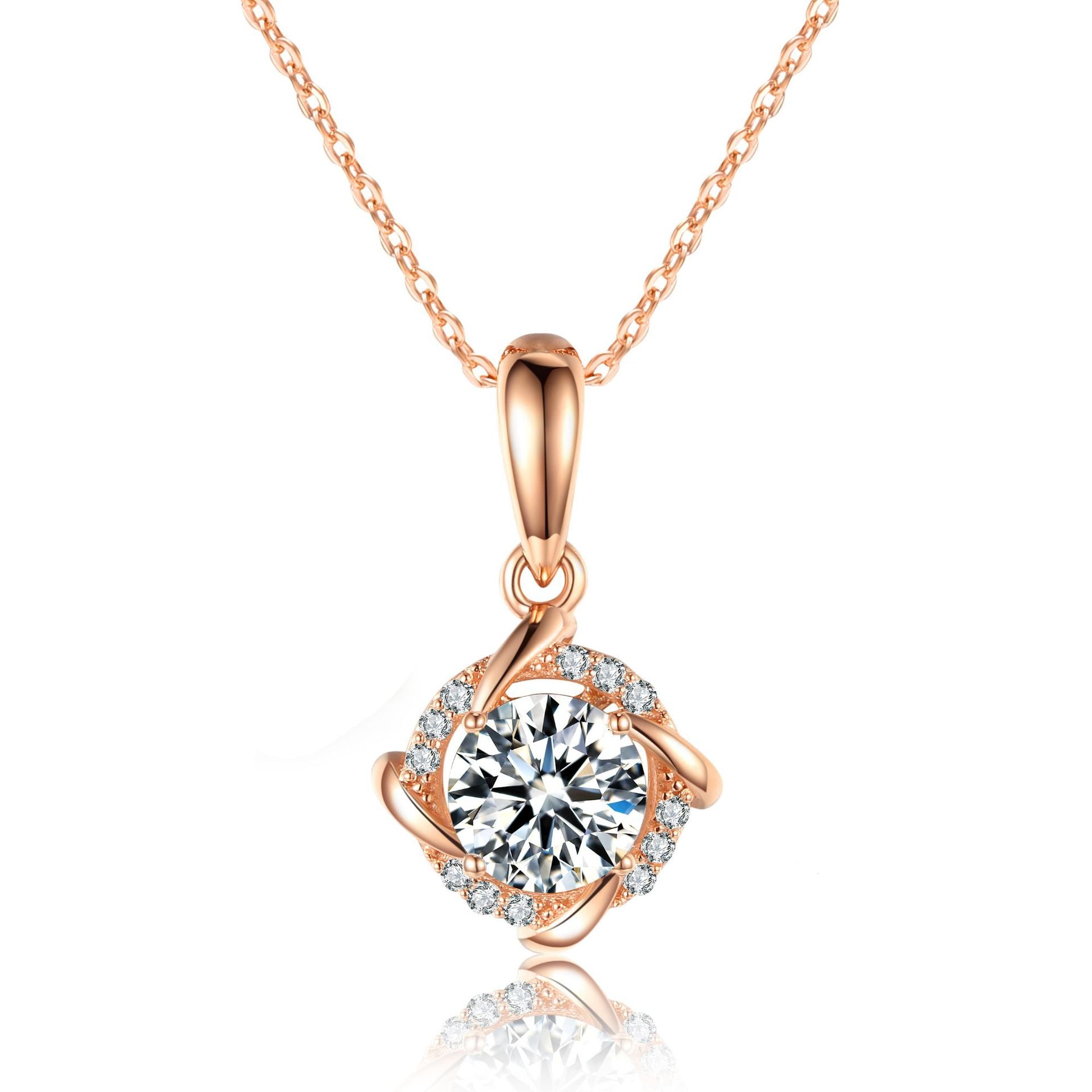 Moissanite Halskette mit Twist-Anhänger