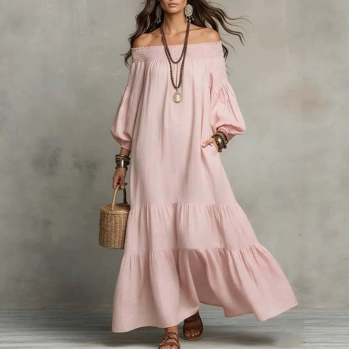 Boho Off-Shoulder Kleid