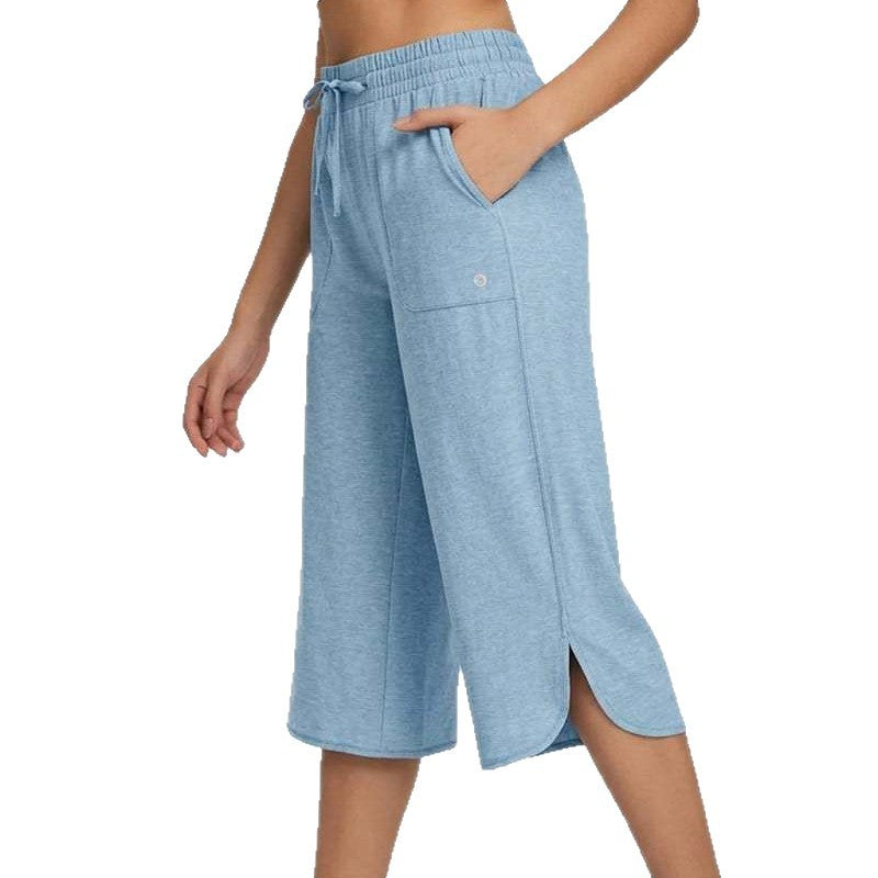 Caprihose mit weitem Bein und Gummizug