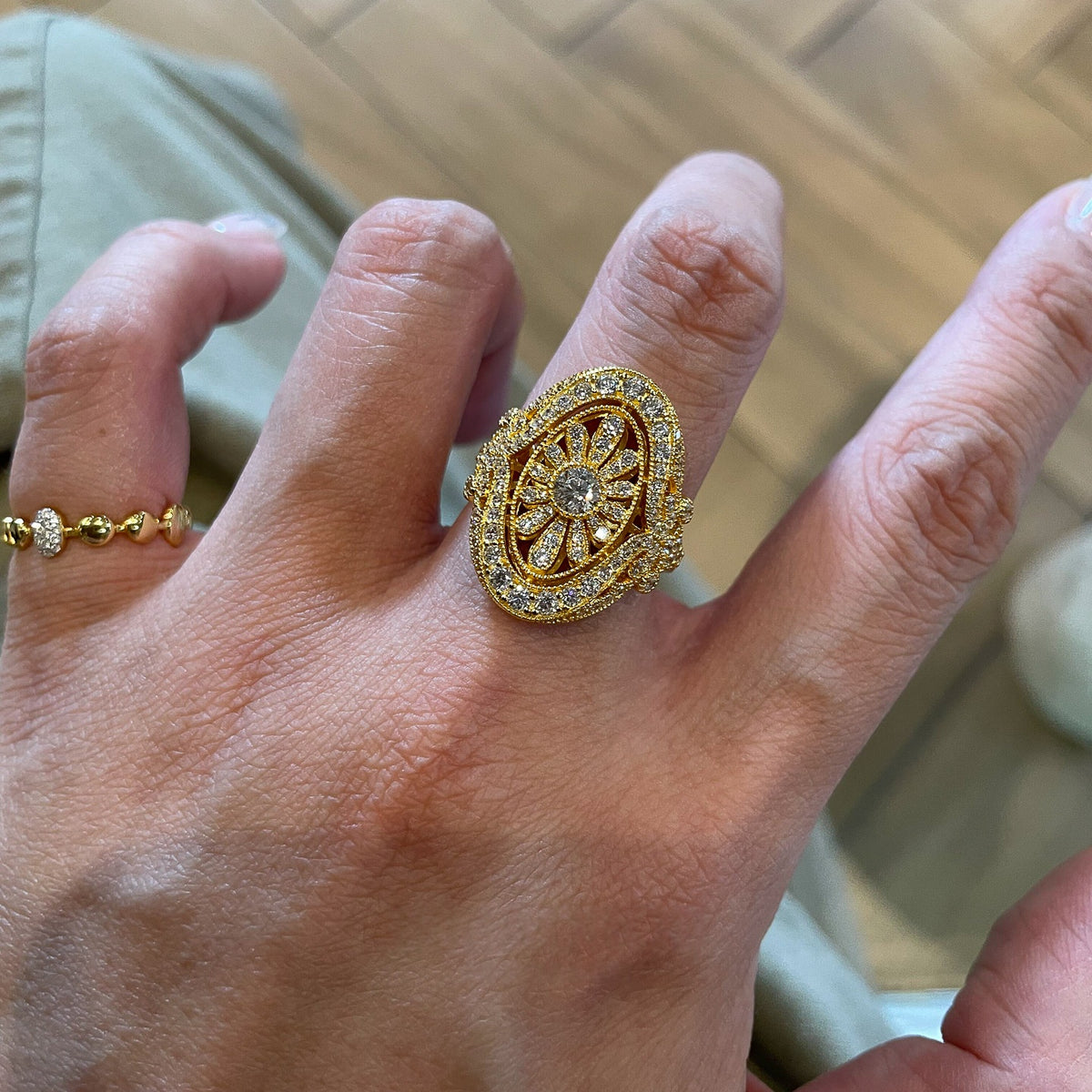 Verstellbarer Kristall-Blumenring | LuxeStyle