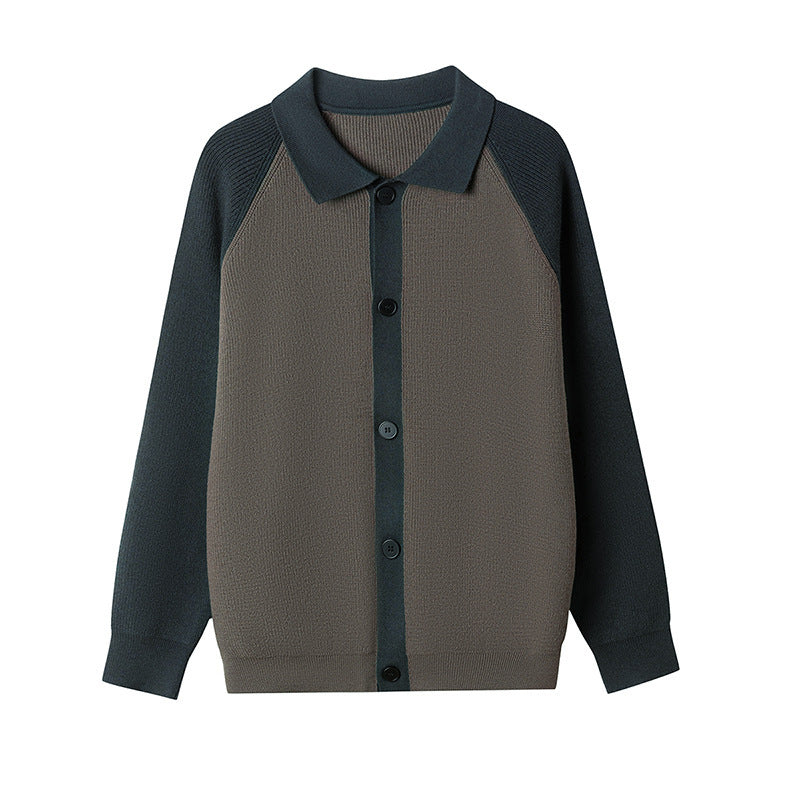 Herren Cardigan mit Polohalsausschnitt