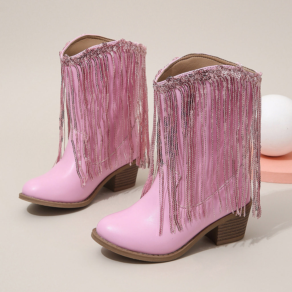 Western Ankle Boots mit Fransen