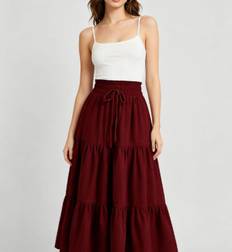 Boho A-Linien Rock mit hoher Taille – Ansicht 4
