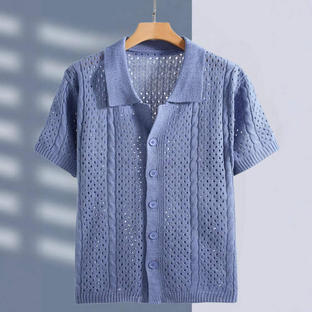Kurzarm-Strickcardigan für Herren