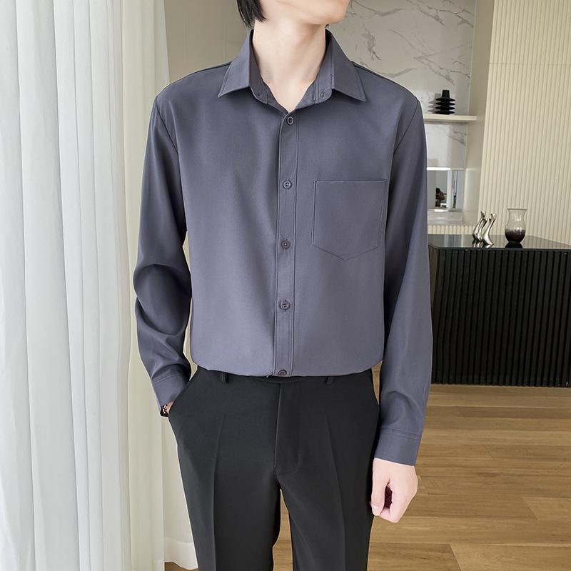 Herren Langarmhemd Slim Fit Business