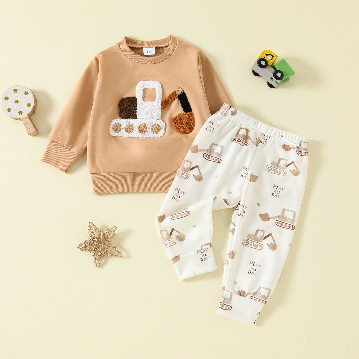 Langärmliges Baumwoll-Set für Babys – Bild 3 | LuxeStyle