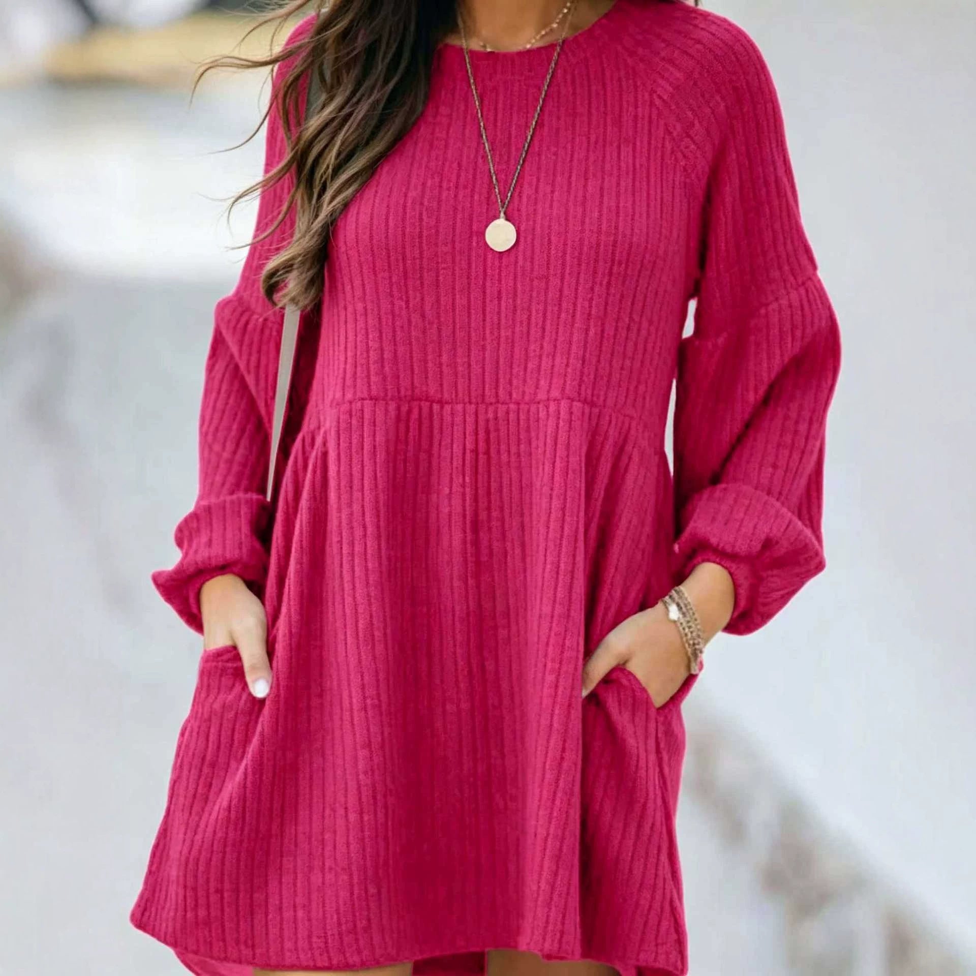 Vielseitiges Langarm-Kleid für Damen