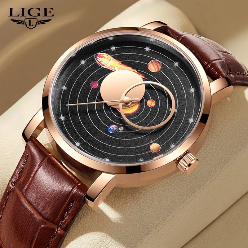 Klassische, schlichte Quarzuhr mit Lederarmband – Bild 9 | LuxeStyle