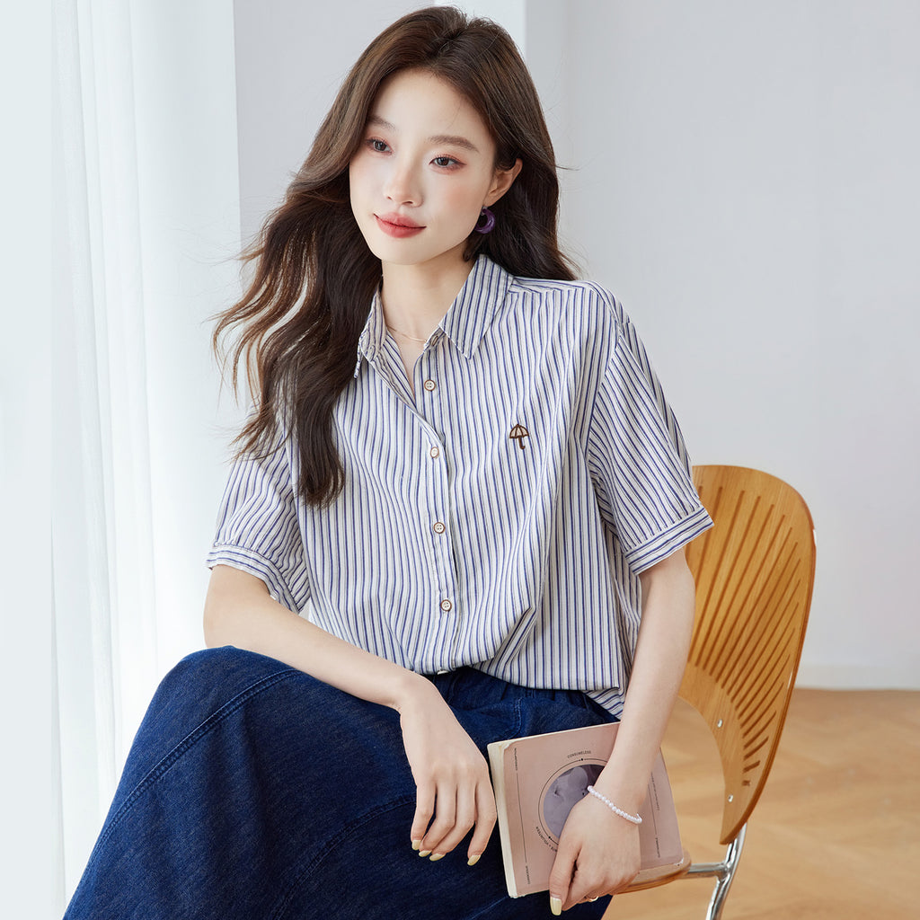 Bestickte Vintage Bluse für Damen