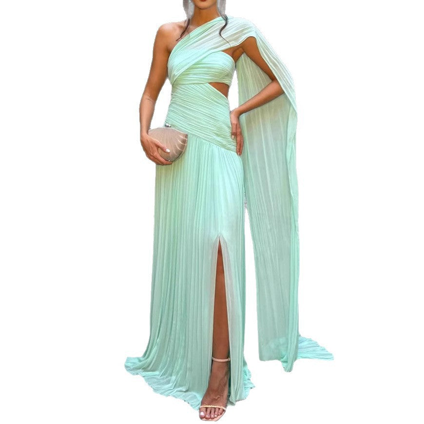 Trägerloses Plisseekleid mit Schlitz – Bild 1 | LuxeStyle