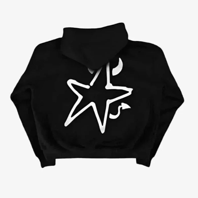 Cardigan Hoodie mit floralem Letter-Print