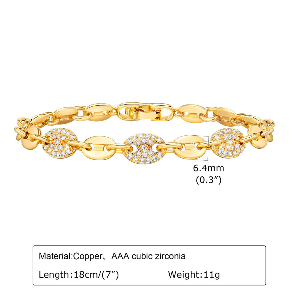 Zirkon Armband mit Blumen- und Herz-Designs