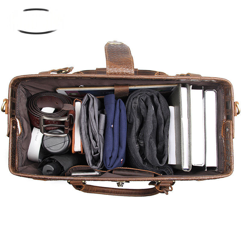 Echtleder Reisetasche, Grosses Fassungsvermögen – Bild 2 | LuxeStyle