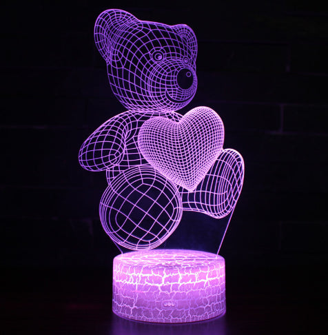 3D-Teddy-Nachtlampe mit Farbwechsel