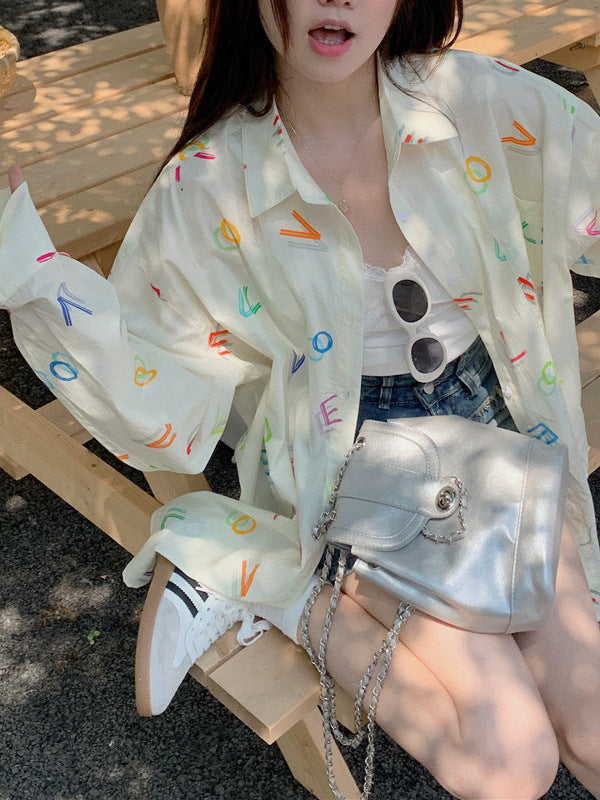 Damen Langarmshirt mit Print und UV-Schutz