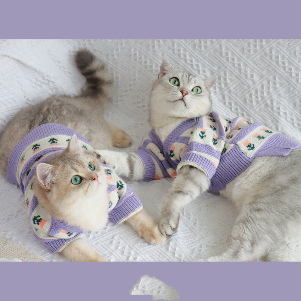 Kuschelschmuck: Katzen- und Hundesweater in Lila – Bild 4 | LuxeStyle