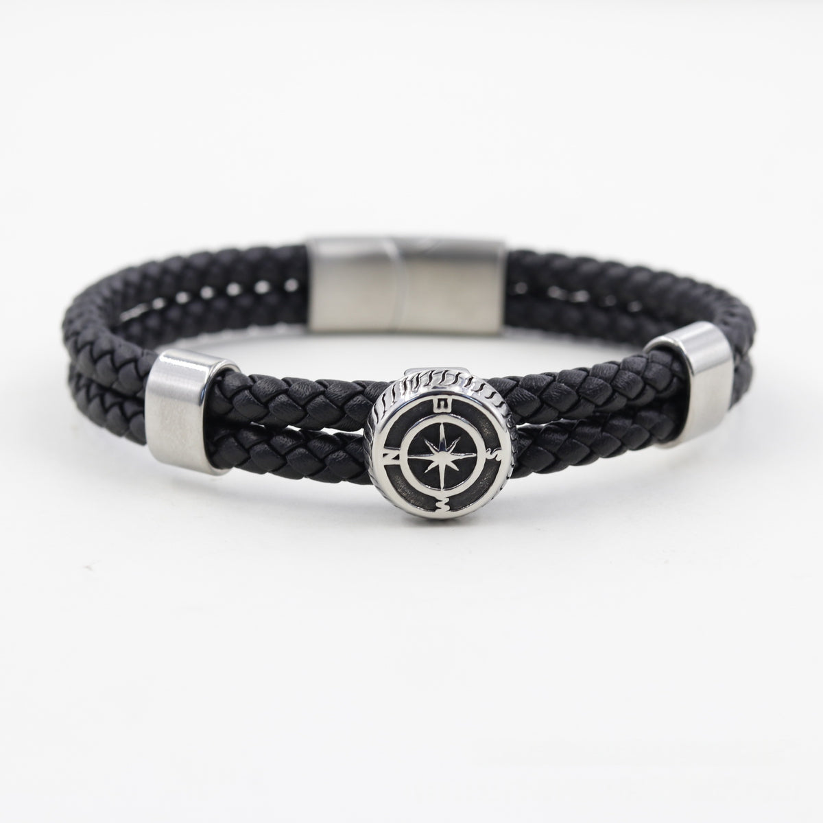 Herrenarmband aus Edelstahl, doppelt geflochten – Bild 3 | LuxeStyle