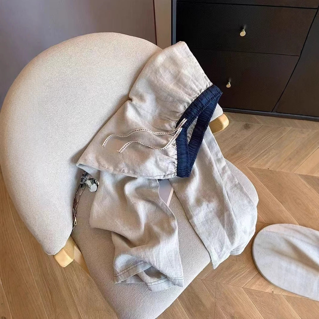 Weite Freizeithose mit Kontrastbund